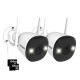 Defender - AI POWERED 4K Guard Pro Wi-Fi 6 Plug-in Security Camera with 64GB SD Card, 2 Pack - White