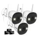 Defender - AI POWERED 4K Guard Pro Wi-Fi 6 Plug-in Security Camera with 64GB SD Card, 3 Pack - White