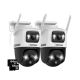 Defender - AI POWERED Guard Pro 3K PLUS Dual Lens PTZ Wi-Fi 6 Plug-in Security Camera with 64GB SD - 2 Pack - White