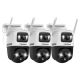 Defender - AI POWERED Guard Pro 3K PLUS Dual Lens PTZ Wi-Fi 6 Plug-in Security Camera - 3 Pack - White