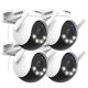 Defender - AI POWERED 4K Everwatch PTZ 360Â° Wi-Fi Plug-in Power Security Camera, 4 Pack - White