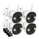 Defender - AI POWERED 4K Guard Pro Wi-Fi 6 Plug-in Security Camera with 64GB SD Card, 4 Pack - White