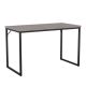 Martha Stewart - Noah Gray Wood Grain Parsons Desk - Gray Top/Oil Rubbed Bronze Frame