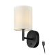 Globe Electric - Rechargeable Battery Wall Sconce, LED Integrated, 3 Brightness Levels, 1.5W, 150 Lumens, 3000 Kelvin, 90CRI - Matte Black