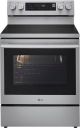 LG - 6.3 Cu. Ft. Freestanding Electric True Convection Smart Range with Air Fry and Premium Handle - Stainless Steel LREN6325XE