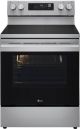 LG - 6.3 Cu. Ft. Freestanding Electric True Convection Smart Range with Air Fry and Premium Handle - Stainless Steel LREN6323YE