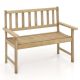 Costway Indonesia Teak Wood Garden Bench 2-Person Patio Bench with Backrest & Armrests - Natural
