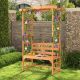 Costway Patio Garden Arbor with Pergola Bench 2 Trellises for Climbing Plants Vines Grapes - Yellow