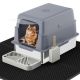 LOVMOR - Extra Large 23.7 in. x 15.7 in. Stainless Steel Cat Litter Box with High Sided - Gray