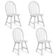 Costway Set of 4 Vintage Windsor Dining Side Chair Wood Spindleback Kitchen Room - White