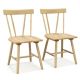 Costway Dining Chairs Set of 2 Windsor Chairs Wood Armless Chairs with Solid Rubber Wood - Natural