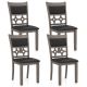 Costway Upholstered Dining Chair Set of 4 Armless Chair with Padded Backrest & Seat - Cappuccino, Black