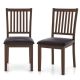 Costway Modern Dining Chair Set of 2 with Slanted High Backrest Wear-resistant PVC Leather - Cappuccino, Black