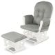 Costway - Glider and Ottoman Cushion Set Wood Nursery Rocking Chair - Gray