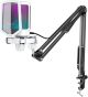 FIFINE - USB condenser microphone bundle with RGB lighting