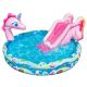 Banzai Spray 'N Splash Unicorn Pool, Inflatable Outdoor Backyard Water Slide Splash Toy