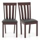 Costway Dining Chair Set of 2 Upholstered Wooden Chairs with Padded Seat Rubber Wood Frame - Coffee