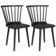 Costway Rubber Wood Windsor Dining Chairs Set of 2 with Spindle Back for Living Room - Black