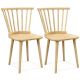 Costway Rubber Wood Windsor Dining Chairs Set of 2 with Spindle Back for Living Room - Natural