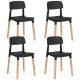 Costway Dining Side Chairs Set of 4 with Ergonomic Backrest Wide Seat & Sturdy Wooden Legs - Black