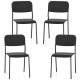 Costway Modern Dining Chairs Set of 4 with Tilted Backrest & Sturdy Metal Legs Plastic - Black