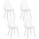 Costway Dining Chair Set of 4 with Heavy-Duty Electroplated Metal Legs Curved Back Armless - Silver