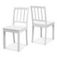 Costway Wood Dining Chair Set of 2 with Rubber Wood Legs Curved Backrest for Kitchen - White