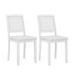 Costway Armless Wood Dining Chair Set of 2 with Rubber Wood Legs Curved Backrest Kitchen - White