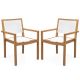 Costway Stackable Dining Chair Set of 2 with Wear-resistant Fabric & Breathable Backrest - White + Natural