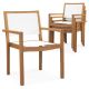 Costway Stackable Dining Chair Set of 4 with Wear-resistant Fabric & Breathable Backrest - White + Natural
