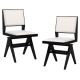Costway Mid CenturyÂ Modern Dining Chairs Set of 2 Faux Shearling Upholstered Dinner Chairs - Black + White