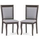 Costway Wood Dining Chairs Set of 2 with Rubber Wood Frame Padded Seat High Backrest - Brown