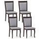 Costway Wood Dining Chairs Set of 4 with Rubber Wood Frame Padded Seat High Backrest - Brown