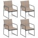Costway 4 PCS Outdoor Dining Chairs Patio Furniture Chair with Breathable Seat & Backrest - Brown