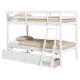 Costway Twin Over Twin Bunk Bed with 2 Storage Drawers Ladder No Box Spring Needed - White