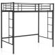 Costway Twin Size Loft Bed Heavy Duty Metal Loft Bed Frame with Safety Guardrail - Black