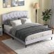 Costway Queen Size Upholstered Platform Bed Linen Bed Frame with Button Tufted Headboard - Gray