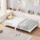 Costway Twin Size Upholstered Daybed Rivet-Tufted Platform Bed with Metal Legs - Beige
