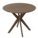 Costway Modern Round Wood Dining Table 35'' W/ Solid Wood Legs& Base for Home, Office - Walnut