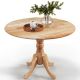 Costway Rustic Dining Table Wooden Dining Table with Round Tabletop & Curved Trestle Legs - Natural