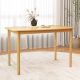 Costway 48'' Wooden Dining Table Rectangular Farmhouse Kitchen with Solid Rubber Wood Legs - Natural