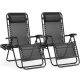 Bestier - Besiter UltraLite Dual Fold Lounge Chairs(2-Pack) - Instant Comfort Anywhere 300lb Capacity 3-Second Fold System - Black