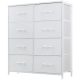 Bestier - 8 Drawer 31.4 in.W Fabric Storage Tower Dresser Wooden Top for Kid Room, Closet, Entryway, Nursery - White