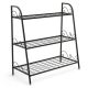 Costway - 3-tier Metal Plant Stand Shelf Flower Pot Holder Display Rack Shoe Organizer - Black
