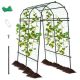 Costway - 7.5FT Garden Arch Trellis Outdoor Plant Support Archway for Climbing Vine Flower - Black + Green