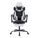 GTPlayer - Gaming Chair with Footrest High Back Computer Chair PVC Leather Ergonomic Office Gamer Chair,Black - Black
