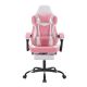 GTPlayer - Gaming Chair with Footrest High Back Computer Chair PVC Leather Ergonomic Office Gamer Chair,Pink - Pink
