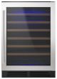 Whirlpool - 51-Bottle Built-In Wine Cooler - Black-on-Stainless Steel