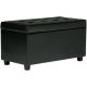 Simpli Home - Cosmopolitan Rectangular Wood / Faux Leather Ottoman With Inner Storage - Midnight Black