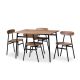 Baxton Studio Darcia 5-Piece Light Brown Dining Set 146-8661-HD